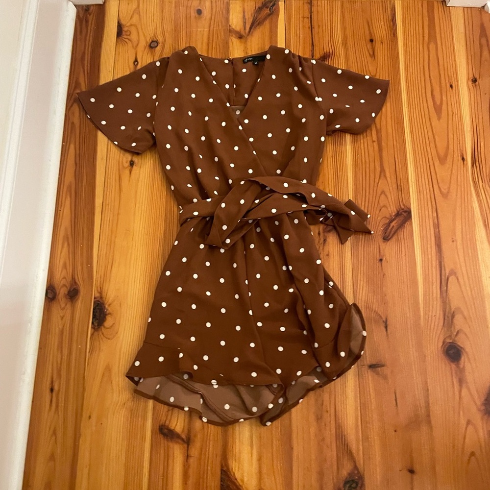Gibsonlook romper Brown Polka Dot